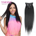 Extensiones de cabello humano de la Virgen 100% Clip en la extensión del pelo